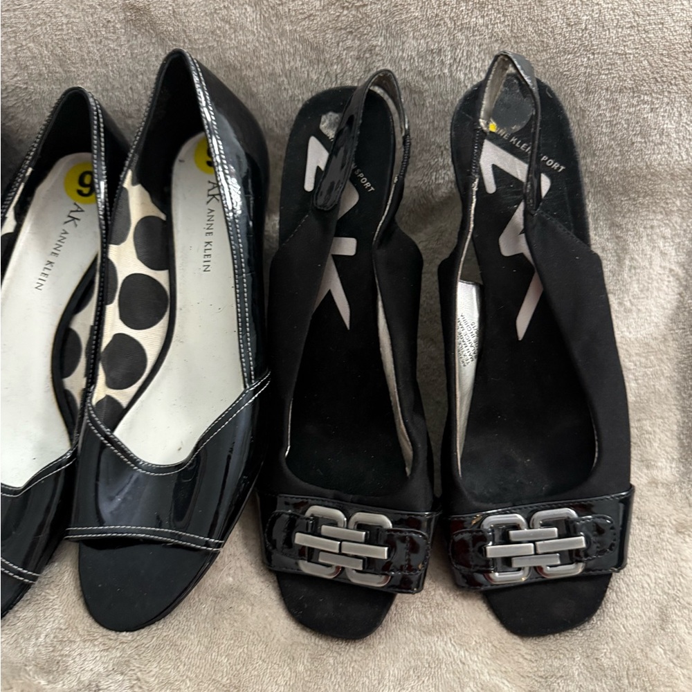 Anne Klein Black Shoes Collection 3 Pair Sz 9 - Picture 3 of 8